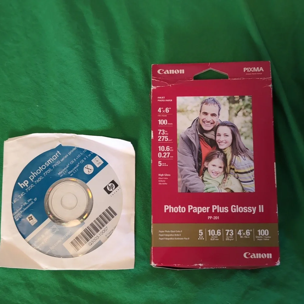 HP Photosmart 245 Photo Printer with Bag Software Paper Power Cord Does Not Work